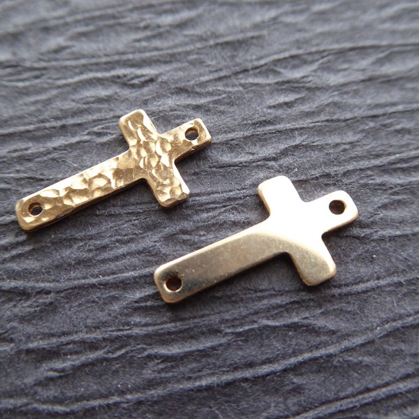 1-25 pcs, Gold SIDE WAYS CROSS Pendant Charm, 14k Gold Fill Petite Sideways Cross, 17x9.5 mm, Wholesale Jewelry Supply c17 p h z solo