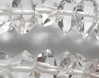 Herkimer Crystals Diamonds 6-8  8-10 10-12  12-14mm Herkimer Nuggets Quartz Bead / Double Terminated Gemstone Gems, wholesale, S M L XL