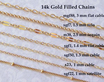 Gold Fill CHAIN, 14k Gold Filled Chain, Necklace Chain Wholesale Chain, delicate s23 l88 mgf88 m26 sgf98 m38 sgf1 sgf7 sgf22 sgf50 s1 gs t