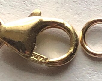 Zapięcie typu homar z 14-karatowego złota, elementy biżuterii (12,5 x 5 mm)