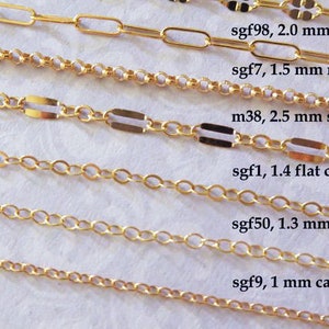 1-25 ft / Gold Fill CHAIN, 14kt 14k Gold Filled Chain, Cable Necklace Chain Wholesale Chain 1.3 1.5 1.7 2 mm mmgf m38 sgf1 sgf7 sgf50 gs image 5