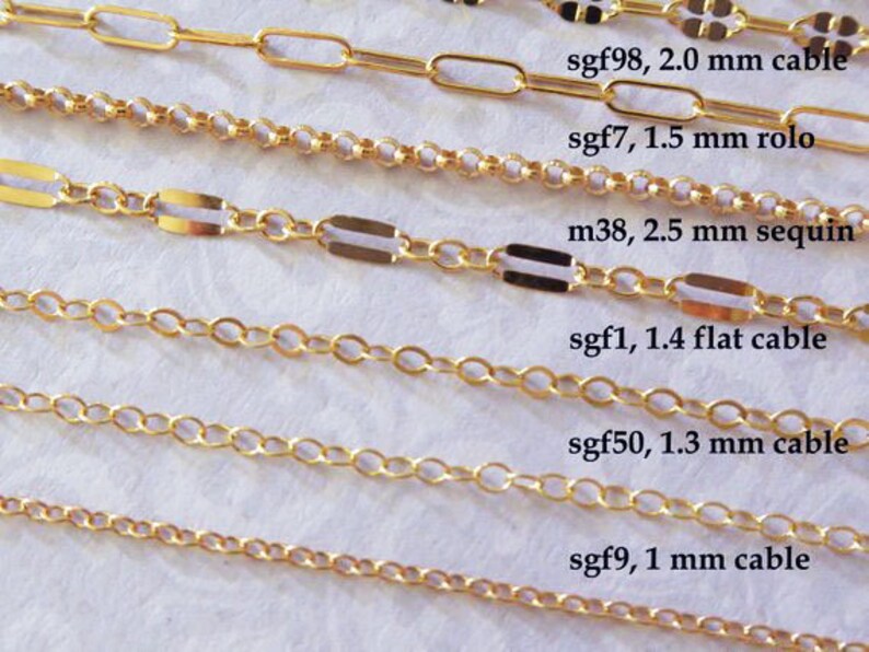 1-25 ft / Gold Fill CHAIN, 14kt 14k Gold Filled Chain, Cable Necklace Chain Wholesale Chain 1.3 1.5 1.7 2 mm mmgf m38 sgf1 sgf7 sgf50 gs image 5