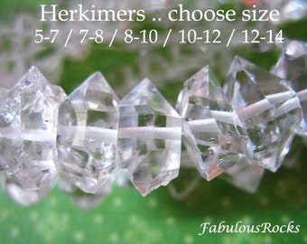 5-100 pcs/ Herkimer Diamonds Herkimer Nuggets Herkimer Beads / 5-7, 7-8 8-10 10-12 mm, Natural Double Terminated Clear Quartz Crystals