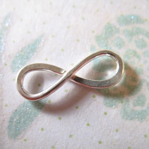 Sterling Silver INFINITY Charm, Links Connectors Pendant, Necklace Components/ LARGE,  20x7 mm, 1-100 pieces, n32p art .1