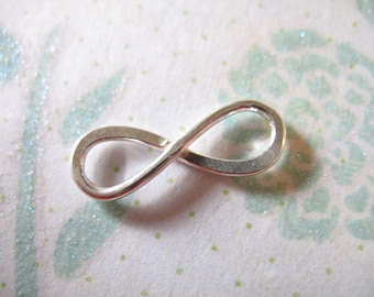 Infinity Charm, 925 Sterling Silver Pendant Link Tear Drop, Hand Crafted, LARGE, 20x7 mm, wholesale sale n32p art