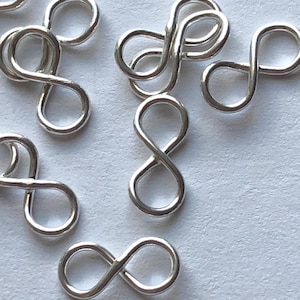 Silver INFINITY Links Connectors Pendant Charms/ 1-20 pieces/ 11x5.25 mm, 925 Sterling Silver, Small Infinity / love bridal / n34p art