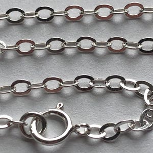Sterling Silver Chain, Finished Chain, Flat Cable Chain, 1 pc, 3.5x2.5 mm, 20&quot; in inches, medium, wholesale. solo d44.20 hp..
