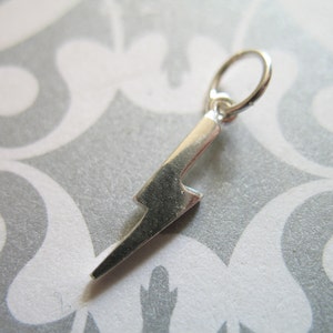 Sterling Silver LIGHTNING BOLT Pendants Charms, Small, 20X4 mm, charms nature organic ..hp art solo