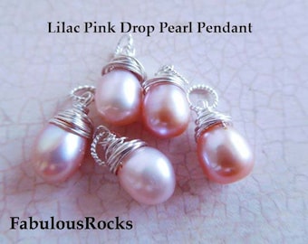 Pearl Drop Pendant: Sterling Silver Solitaire Charm, June Birthstone
