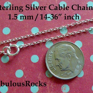 Drawn Cable Necklace Chain / 1.5 mm Elongated Links / 14 15 16 17 18 20 24 30 36&quot; inches  d417.c d417.d d417.20 d417.24 d417.30 d417.36 solo