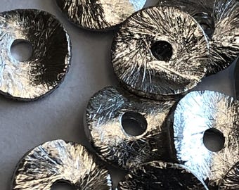 Sterling Silver Wavy Disc Spacer Beads - Potato Chip Style, 6mm