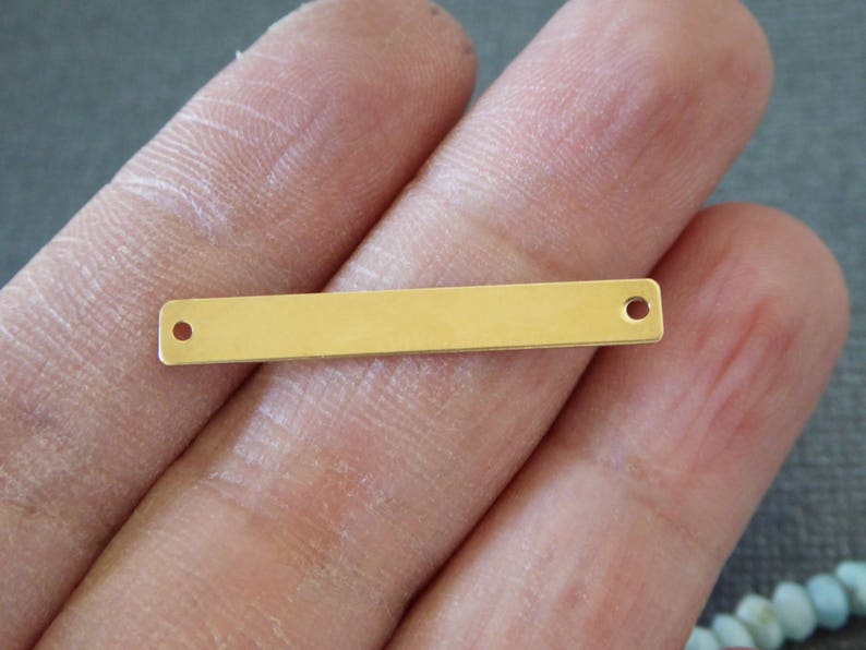 14k Gold Filled Bar Anhänger: Metall Stanzrohling (30 x 4 mm) Bild 2