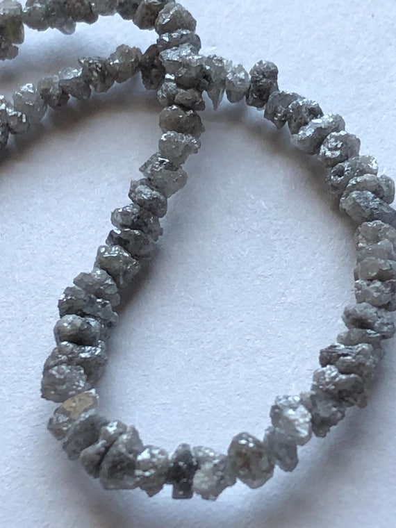 Rough Diamond Nuggets, Silver Gray, 2-3mm, April Birthstone