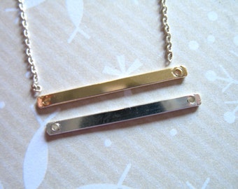 1-20 pc, Gold Blanks Discs Bar, 14k Gold Filled or Sterling Silver, 22 gauge, 26.5x2.2 mm, modern minimal bar, 2hp solo