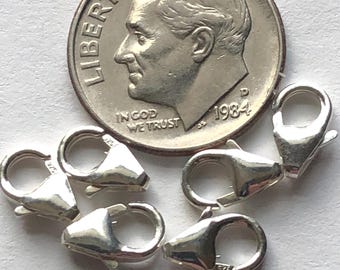 Cierre de langosta de plata de ley, 8,5 x 5,5 mm, suministros de joyería al por mayor