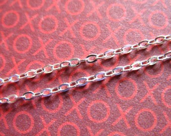Sterling Silver Chain, Oval Cable Chain / 5-100 feet / 1.2 mm necklace chain for necklace bracelets. ss s83 hp