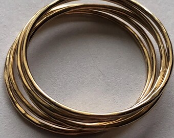 14k Gold Fill Hammered Stack Ring, Midi Knuckle Ring
