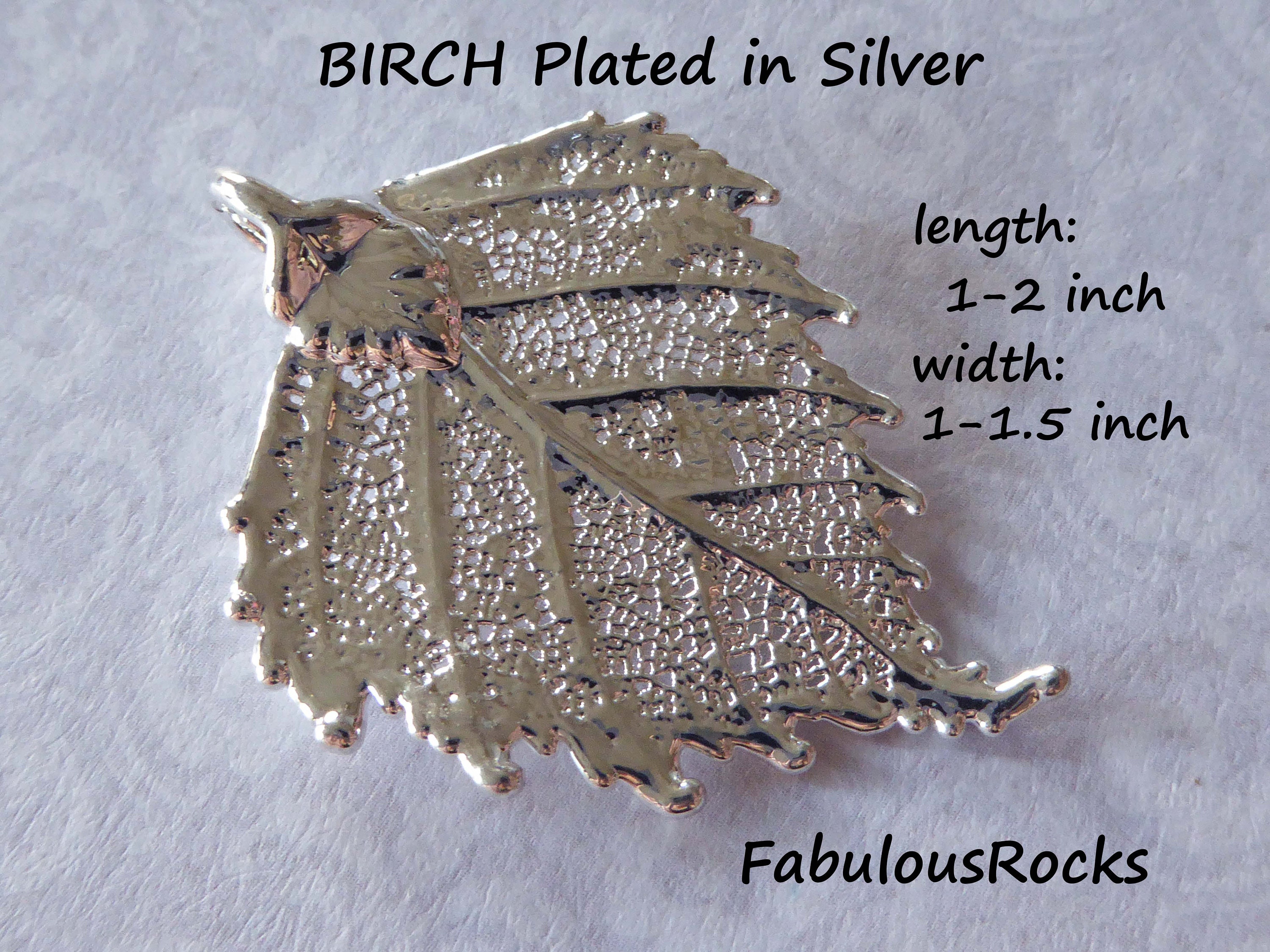 Real Birch Leaf Pendant Charm: 24k Gold Plated Nature Jewelry