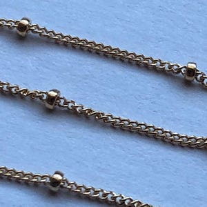 10 feet, 14k Gold Filled Chain, SATELLITE Saturn Ball Chain, 1.0 Curb Link Necklace Chain, Wholesale 10-15% Less Bulk Supplies, sgf sgf22