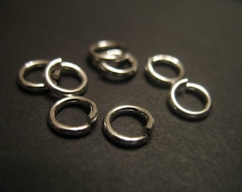 Sterling Silver LOCKING JUMP RINGS, Jump Locks, Open / 4 mm, 20 gauge, thick strong.  SJR4mm plain hp