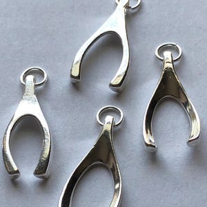 5-100 stuks / Wishbone Charm-hangers / 20 x 10 mm / Wishbone Silver Plated Messing / Luck groothandel sieraden supply luckcharms