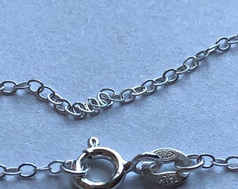Sterling Silver Finish Necklace Chain, 1.6mm Cable Chain, Jewelry Making