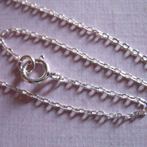 Sterling Silver Chain, 14 16 17 18 20 22 24&quot; inch, Finished, 1.2 mm Flat Cable, wholesale jewelry finding d83 hp tpc ib