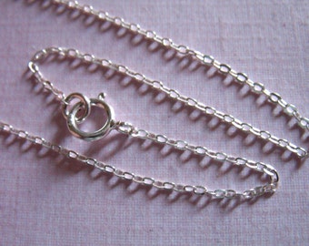 Sterling Silver Flat Cable Chain, 1.2mm, Finished Necklace