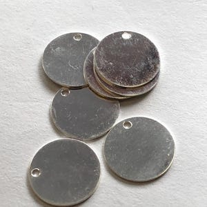 Disques vierges en métal en argent sterling, cercle rond, 12,5 mm, 1/2&quot; pouces, calibre 24, personnalisation des flans d&#39;estampage 12,5