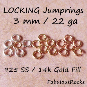 25-500 pcs  14k Gold Filled Jump Rings Locking Jump Rings Bulk, OPEN, 3 mm, 22 g gauge ga  to finish petite chains wholesale findings jr3
