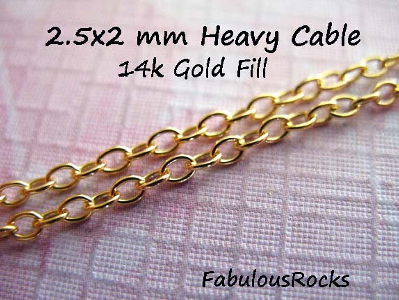 14kt 14k Gold Filled Chain Bulk / by the Foot 2.5x2 Mm Heavy Etsy