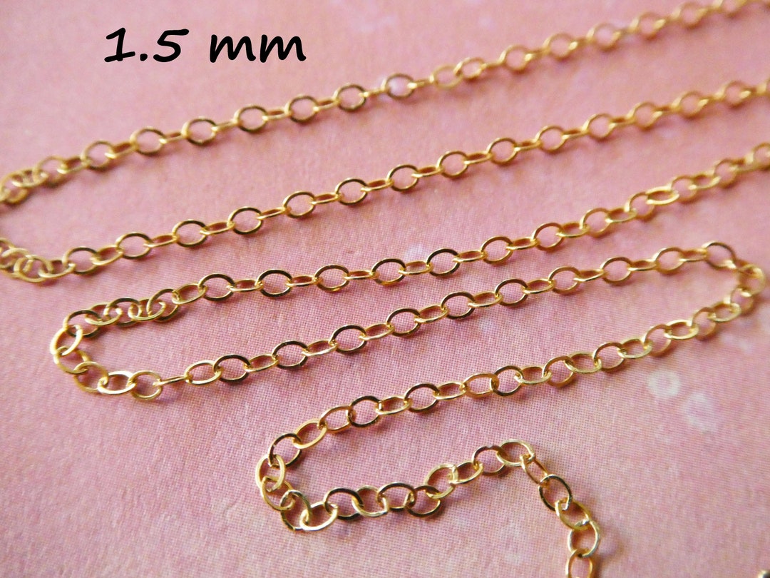 15 Thin Chain Necklace in 14k Yellow Gold