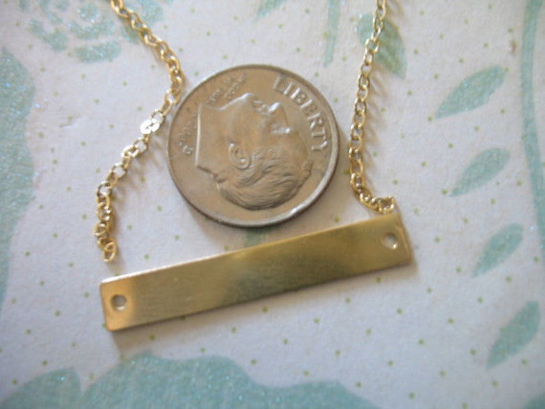 Bar Blank Charm Pendant Stamping Blank / 14k Gold Fill or Etsy