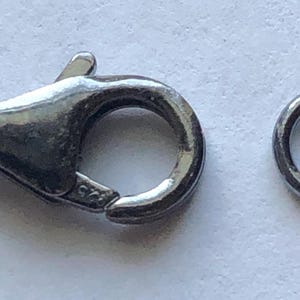 1-100 Sets  Oxidized Sterling Silver Lobster Claw Clasps, Trigger Clasp, 12.5x5 mm, Jewelry Findings to finish DIY Jewelry fc.s ox solo lc.1