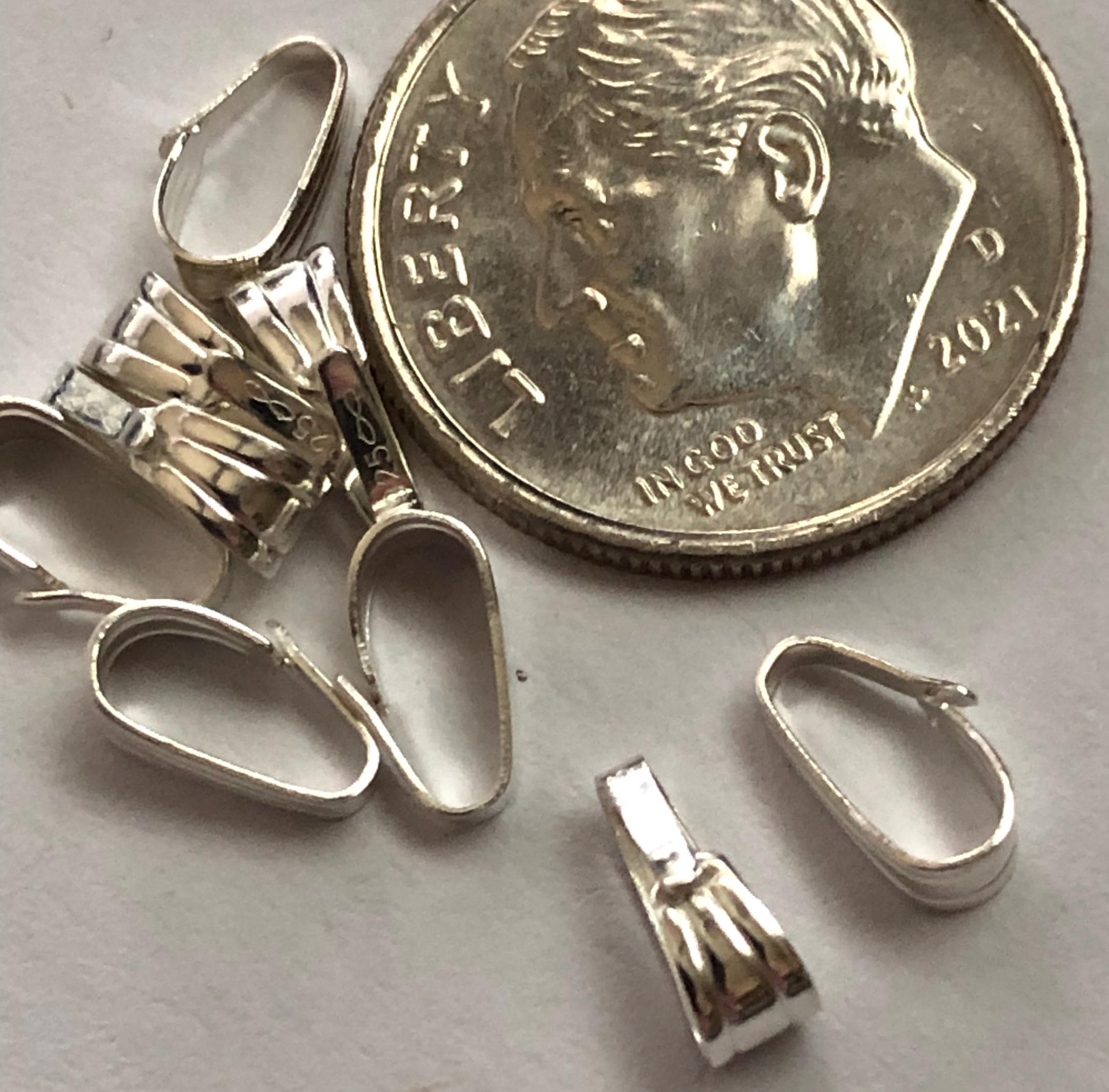 5-50 pcs / Silver Snap on Bails Pendant Bail Charm Bail / Sterling Silver or Gold Fill 7x2.75 mm, Small Petite Bail Jewelry Supplies nb3