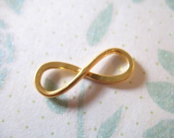 INFINITY Links Connectors Pendant Charm Components / Yellow or Rose Gold Vermeil /  LARGE, 20x7 mm, n32p art only