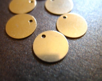Gold Blanks Discs, 9 mm, 25 50 100 pcs, 14k Gold Fill Blanks, 3/8" inch in, Circle Round, 26 ga, wholesale blank9  blank110 solo