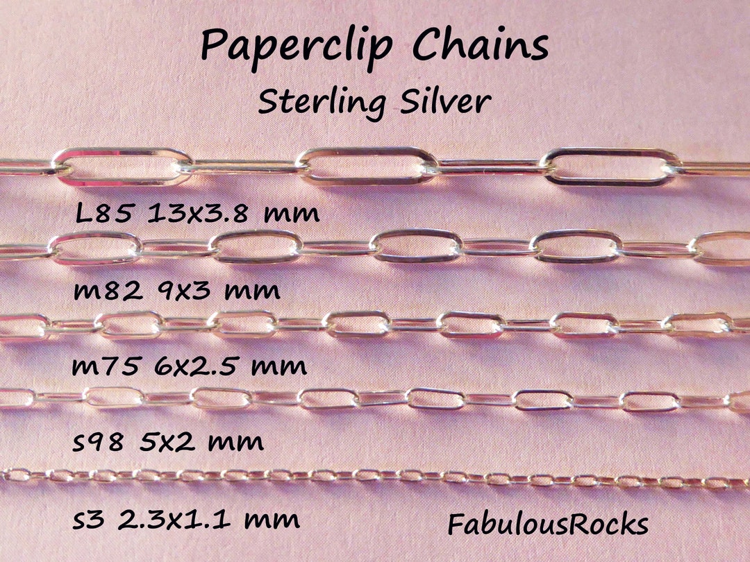 Thin sterling silver paper clip chain necklace extender 1 - 20 ( 2mm )