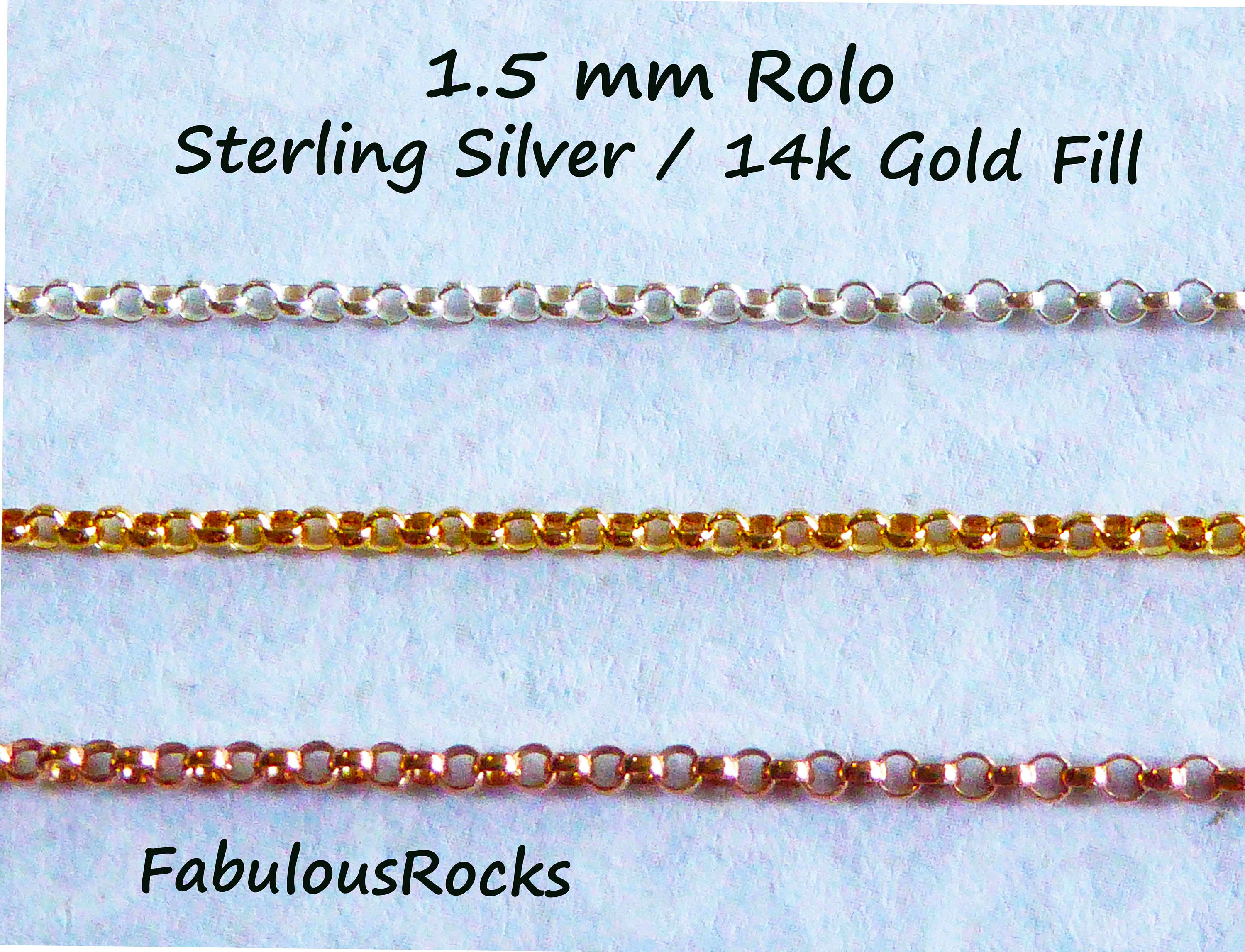 1.5 Mm Rolo Chain Cable Chain Solid 925 SS or 14k Gold Fill Etsy UK