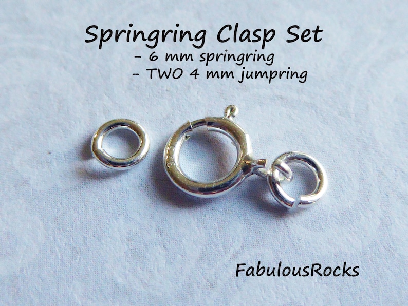 Wholesale 10pcs Sterling Silver Spring Ring Clasp Jewelry Making Findings