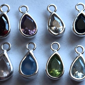 Garnet Charm Pendant, Bezel Gemstone Charm, Garnet Teardrop Tear Drop January birthstone 11x5.5 mm, Petite Charms Earring Drops gcp3 gp