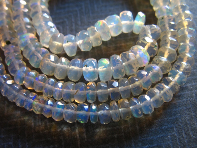 ETHIOPIAN Opal Rondelles Wello Welo OPAL Gemstone Beads / - Etsy