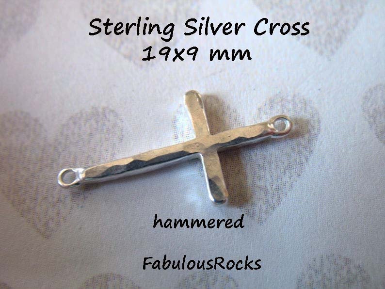 1～100個、横向きクロスチャームリンクペンダントコネクタ、19 x 9 mm