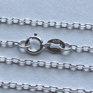 Sterling Silver Necklace Chain, Rectangular Cable, 14-36 inch