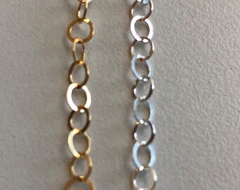 3.5mm Flat Cable Chain: 14k Gold Filled or Sterling Silver