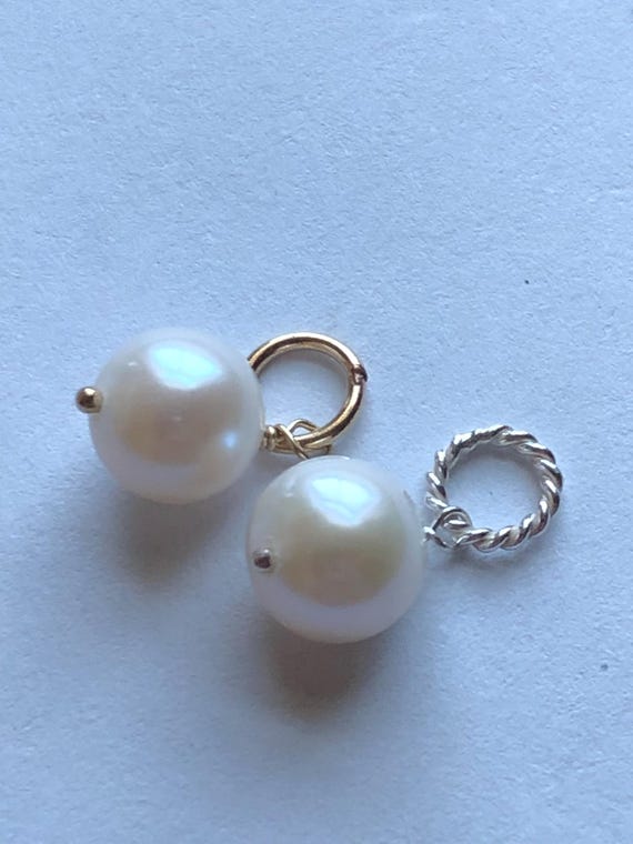 White Pearl Charm Pendant: June Birthstone Solitaire Jewelry
