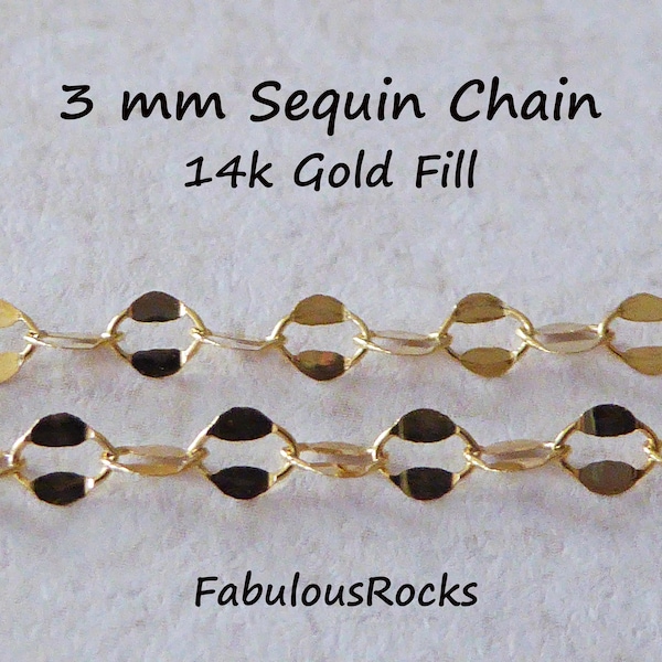 Gold Fill SEQUIN Chain Double Bar Chain Dapped Sequin Chain, 3.5x3 mm, Wholesale Gold Sequin Necklace Chain Bracelet Chain mgf m49 q solo