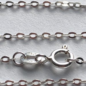 Sterling Silver Chain, 16 17 18&quot; Finished Necklace Chain, 2x1.6 mm Flat Cable, wholesale chains, done. d80.d hp