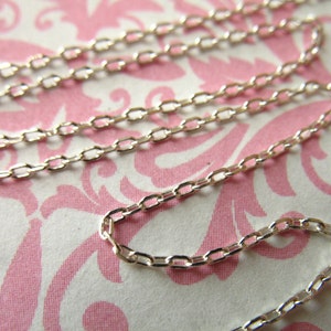 Sterling Silver Chain, Elongated Drawn Cable Bulk, 2x1 mm, 5-100 ft jewelry finding  wholesale unfinished ss chain SS..S90 hp tpc ib