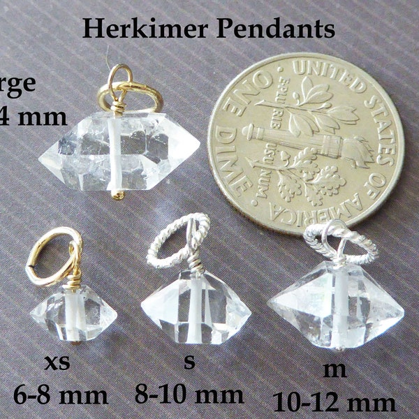 Herkimer Diamonds Nuggets Crystals Beads Charm Pendentif / Center Drilled, Double Terminated, Luxe AAA, healing gems april birthstone gd602 z
